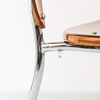 Vente en gros de chaise de salle à manger moderne et élégante en plastique avec siège en métal chaise de salle à manger nordique en acrylique transparent pour restaurant café thé boutique