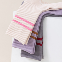Chaussettes de sport antidérapantes à rayures avec logo personnalisé pour yoga, pilates, entraînement, barre, ballet, intérieur, maison, gym
