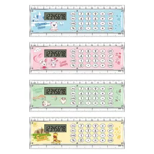 8 Cijfers Display Calculator Met Liniaal 15Cm 5.9 Inch Batterij Power Voor Kantoor School Multifunctionele Rekenmachine Relatiegeschenk