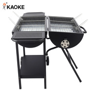 Barbecue au charbon de bois KAOKE 29 pouces à double canon avec tables latérales en acier laminé à froid