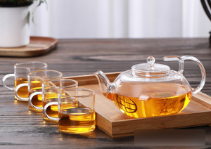 Fatto a mano 400ml/600ml di vetro trasparente bollitore con Design a fiori carino per preparare il tè - Product Image 3