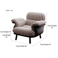 Fauteuil de loisirs moderne de haute qualité à une place, structure noire, pour salon, chambre, canapé confortable, écologique, durable, utilisation hôtelière