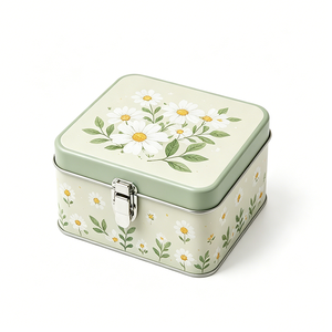 Boîte en métal à couvercle ouvrable personnalisable, impression OEM, emballage carré en métal, artisanat écologique pour cartes, puzzles, cosmétiques, rangement de cadeaux - Product Image 6