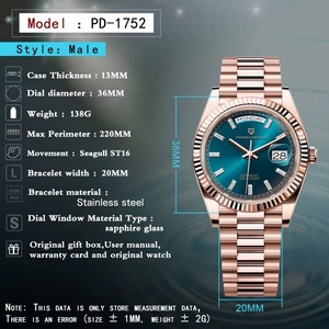PAGANI DESIGN 1752 Men's Watches Rose Gold Luxury Automatic Watch for Men Mechanical Wristwatches Sapphire Mirror <b>Clock</b> Gift Man - Product Image 5
