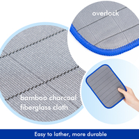 Chiffon de nettoyage en microfibre carbone, sans peluches, facile à nettoyer, pour vitres, cuisine, vaisselle, voiture, detailing automobile, tampon éponge tissé