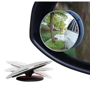 Round Convex 2 Inch Mirrors for Clear HD View of Blind-Spots with 360 swivel attachment