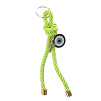 Llavero de cuerda de nailon Y2K con colgante de cruz y ojo turco, joyería de lujo, recuerdos turísticos turcos, regalos, decoración para billeteras y llaves de coche