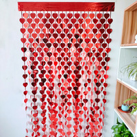 Rideau en paillettes PET en forme de cœur pour la Saint-Valentin - Décoration de fête - Toile de fond pour porte