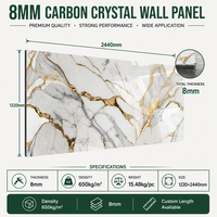 Panneau mural WPC de luxe Calacatta Gold Vein, impression UV personnalisée, PET haute brillance, revêtement décoratif imperméable, 8 mm, système de fixation par clic, extérieur