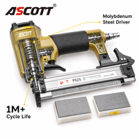Cloueur pneumatique professionnel ASCOTT P625 de calibre 23 sans tête pour le travail du bois délicat, la menuiserie, les meubles et les garnitures