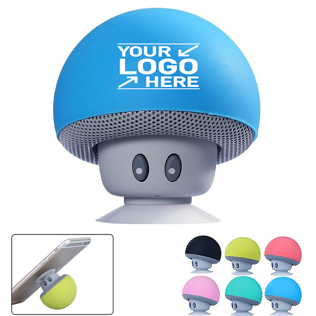 Custom Portable Wireless BT Speaker Plastic Promotional Gift Speaker Mushroom Shape Wireless Bluetooth Speaker with Suction Cup