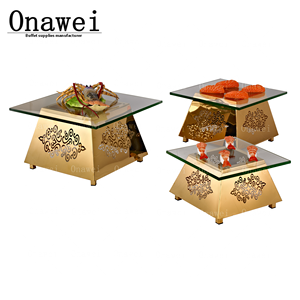 Onawei Hotel ristorante Wedding Gold Buffet festa espositore cibo Stand di ristorazione vassoi Rack Dessert riser per piatti alimentari - Product Image 1