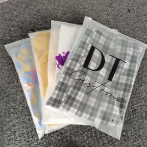 Biodegradable Frosted sealing frosted/clear/transparent EVa pvcopp package plastic bag for garment bag t-shirt pants