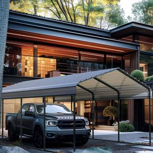 Vente en gros 11x19 <span class=keywords><strong>pieds</strong></span> en acier galvanisé étanche et durable double abri de voiture auvent de voiture exportation chinoise amovible pour arrière-cour - Product Image 6