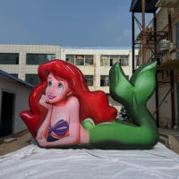 Modèle de personnage de dessin animé sirène gonflable géant, personnalisé en 3D, princesse des mers gonflable pour la décoration de fête et l'arrière-plan d'événements