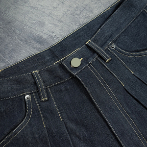 Pantalones Cortos Vaqueros de Pierna Ancha Recta con Logotipo Bordado de Flor de Cerezo, Diseño Personalizado de Fabricante de Moda, Ajuste Holgado - Product Image 2
