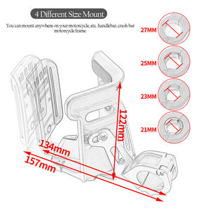 Imoxun — porte-bouteille de boisson pour moto, avec cadre, <span class=keywords><strong>Cage</strong></span> de montage universel pour 21mm, 25mm, <span class=keywords><strong>MT</strong></span> FZ <span class=keywords><strong>07</strong></span> 09 GSXS 750 1000 - Product Image 6