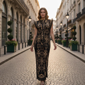 Abito Elegante in Poliestere Elasticizzato con Stampa Plissettata Miyake, Stile Europeo, Disponibile in Varie Taglie - Product Image 2