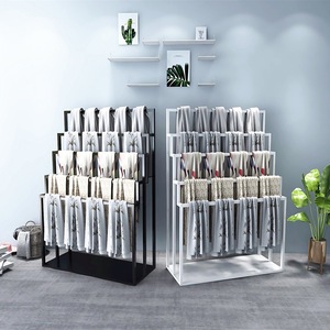 Hiện Đại Đánh Bóng Kim Loại Tầng-Đứng 5 Lớp Thân Thiện Với Môi Khăn Vành Đai Hiển Thị Đứng Dễ Dàng Lắp Ráp Tùy Chỉnh Tầng Kệ - Product Image 2