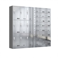Lemari Sepatu Multi-Grid Anti Api dari Baja Tahan Karat 304, Lemari Kerja Modern Bebas Debu untuk Pemurnian Ruangan