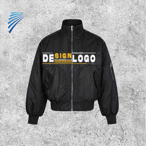 เสื้อโค้ทนักบินผ้าฝ้ายผ้ายีนส์วินเทจสำหรับผู้ชายเสื้อแจ็กเก็ตกันหนาวแบบหลวมทรงสั้นมีฉนวนกันความร้อนด้านหน้า - Product Image 1