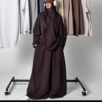 Robe décontractée quotidienne pour femme, élégante et modeste, grande taille, longueur cheville, manches longues, motif uni, style islamique R-864