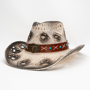 <span class=keywords><strong>Chapeau</strong></span> de paille rétro <span class=keywords><strong>espagnol</strong></span> printemps-été pour hommes et femmes, <span class=keywords><strong>chapeau</strong></span> de cowboy ajouré en herbe, <span class=keywords><strong>chapeau</strong></span> de soleil décontracté à large bord, tissé à la main pour la plage - Product Image 6