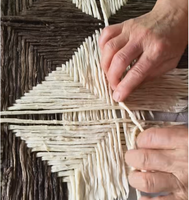 Peinture décorative en papier 3D tissé à la main, boîte à ombre en papier Xuan, décoration murale pour hôtel moderne et maison