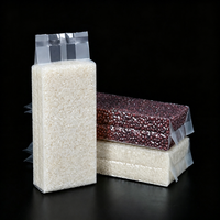 Sachet d'emballage sous vide pour riz de qualité alimentaire, durable, transparent, en nylon, type brique, pour céréales, imprimé sur mesure
