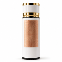 Flacon de parfum vide personnalisé en verre 250 ml, style arabe de luxe doré, atomiseur rechargeable en gros avec logo personnalisé