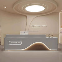 Comptoir de réception de style moderne exquis, MDF + peinture cuite, design de bureau moderne, bureau de réception pour salon de beauté et spa