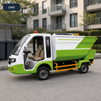 Camion de collecte des déchets résidentiels à quatre roues avec benne arrière et système de levage, véhicule sanitaire avec groupe hydraulique