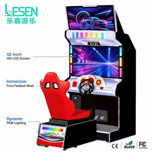เครื่องเกมแข่งรถแบบหยอดเหรียญในร่ม ตู้เกมแข่งรถมอเตอร์ไซค์และรถยนต์ ทำจากโลหะและพลาสติกอย่างดี ทนทาน - Product Image 6
