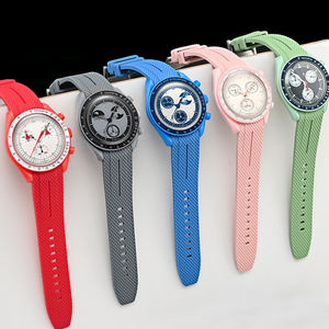 Correa de reloj de silicona con extremos curvos, <span class=keywords><strong>correas</strong></span> de reloj de repuesto deportivas de goma suave de 20mm <span class=keywords><strong>para</strong></span> <span class=keywords><strong>Moonswatch</strong></span> - Product Image 5