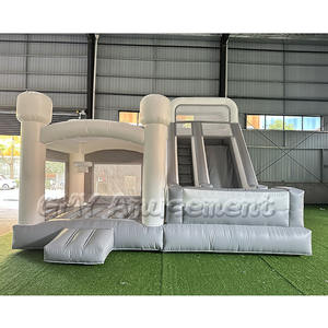 Alquiler de fiestas, castillo hinchable blanco inflable, combo de rebote, castillo hinchable al aire libre con tobogán - Product Image 5
