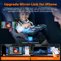 Écran Carplay portable de 7 pouces pour voiture compatible avec Apple CarPlay et Android Auto, unité de jeu de voiture sans fil avec navigation GPS