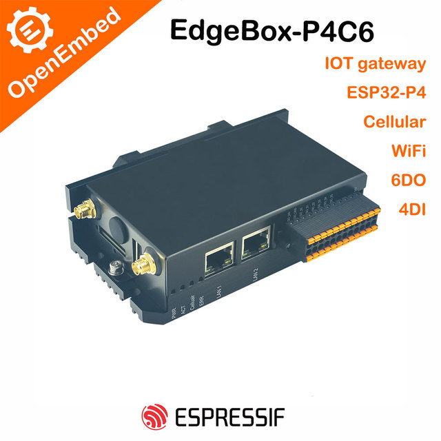 Edgebox P4C6 PLC Controller Industrial Control IoT Gateway Modbus TCP RS485 4G LTE GPS 5.0 LoRa Python PLC Programming