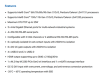 CANGHAN EBOX-3250-L5 PC industriel sans ventilateur Intel 6ème à 11ème génération Core I3/i5/i7 5 Gigabit LAN 4 RS232/RS485 IPC embarqué