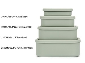 Premium Silicone <b>Lunch</b> <b>Box</b> <b>Leak</b> <b>Proof</b> Portable Eco-friendly Food Grade Modern Design - Product Image 6