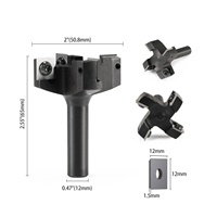 1PC12mm 1/2 tige lame remplaçable mèche de rabotage face fin fraise Insert-Style Spoilboard CNC surfaçage routeur Bits pour le bois