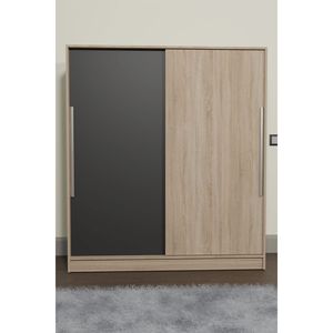 Armario Moderno Gris Zambak Independiente de 2 Puertas con 11 Estantes y 2 Cajones para Almacenamiento en Dormitorios de Hoteles - Product Image 4