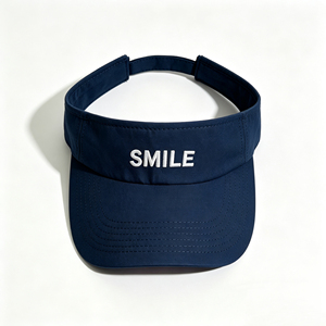 หมวกบังแดดปักลายรอยยิ้มสีน้ำเงินกรมท่า น้ำหนักเบา ระบายอากาศได้ดี สายรัดปรับได้ สำหรับกอล์ฟ เทนนิส วิ่ง กีฬากลางแจ้ง - Product Image 3