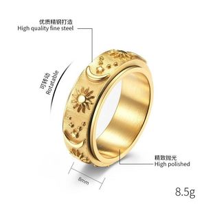 Dainty Stainless Steel Gold Plated Punk Style <b>Rings</b> Geometric Shape Men's Tryme Brand Daily Wear Gift - Product Image 2