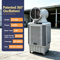 Pendingin Udara Stasiun Bandara Logo Kustom 1100W Pendingin Evaporatif Industri OEM ODM 4 Sisi Sarang Lebah Grosir