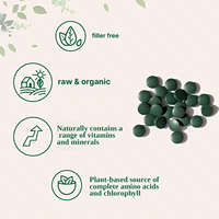 Comprimés de spiruline 500 mg, complément de spiruline pure pour l'énergie et le soutien immunitaire, faible teneur en sucre et en matières grasses, 6 comprimés par jour pour adultes