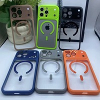 Coque de téléphone magnétique transparente verte en acrylique à couverture intégrale avec protection grand angle et refroidissement pour iPhone 17 PRO MAX