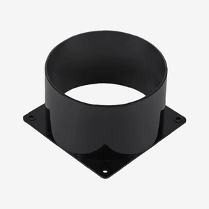 Brida Cuadrada a Redonda de Plástico Negro para Sistemas HVAC, Accesorios de Conexión de Conductos de Aire - Product Image 1