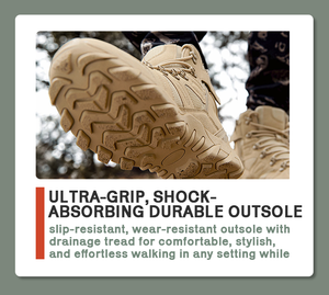 Botas tácticas de gamuza de malla transpirable, zapatos de entrenamiento cruzado de <span class=keywords><strong>Fitness</strong></span> al aire libre de tobillo medio, canales de drenaje, suela para Stream - Product Image 5