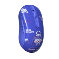 Souris sans fil rechargeable de dessin animé personnalisée OEM 2.4GHz + souris BT pour ordinateur portable à domicile, bureau, souris de jeu
