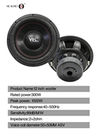 VK X12PROSUB Audio Mobil 12 Inch Woofer Besi Subwoofer Speaker Sub Zero RDA Competition RMS 1000W 2000W Peak SPL Bass Punch Kuat